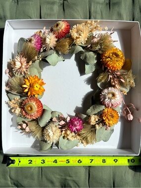 Handcrafted Dried Flower Crow with matching boutonnière